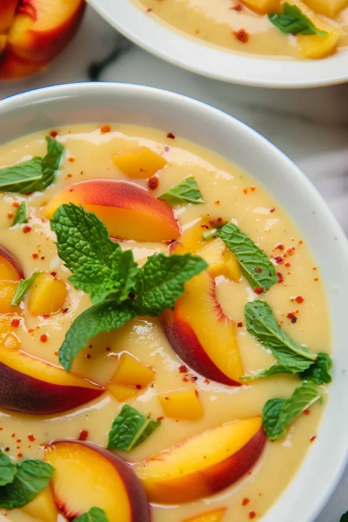 Chilled Peach Soup: Divine Peach Bliss in Every Spoon
