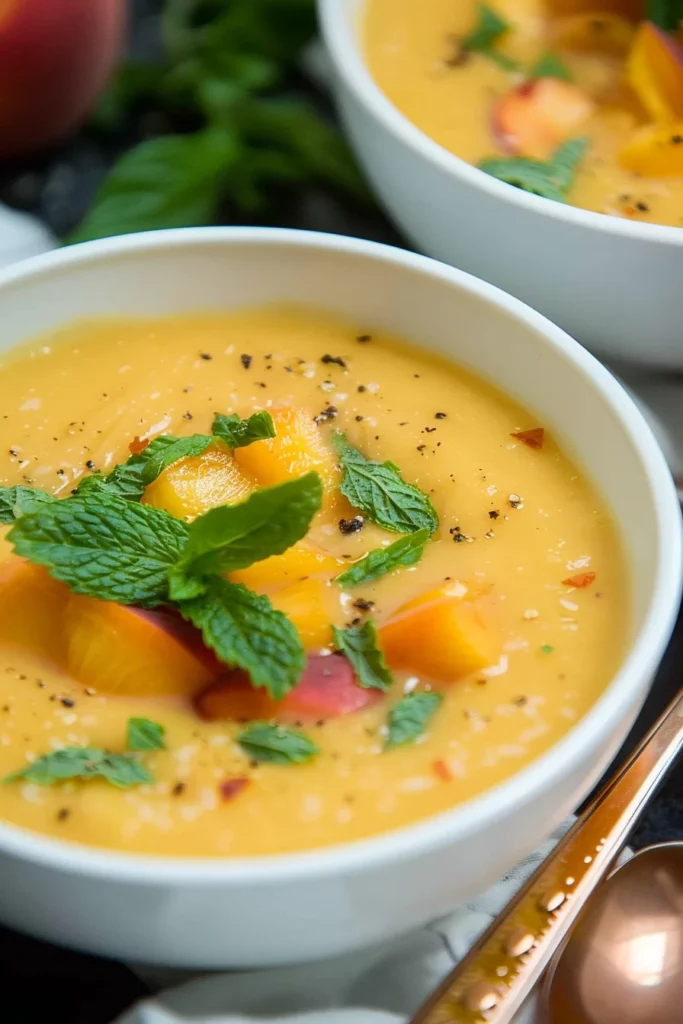 Chilled Peach Soup: Divine Peach Bliss in Every Spoon