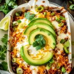 Creamy Mexican Rice Casserole With Cheese and Beans