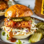 Crispy Hot Honey Chicken Sandwich With Pickles