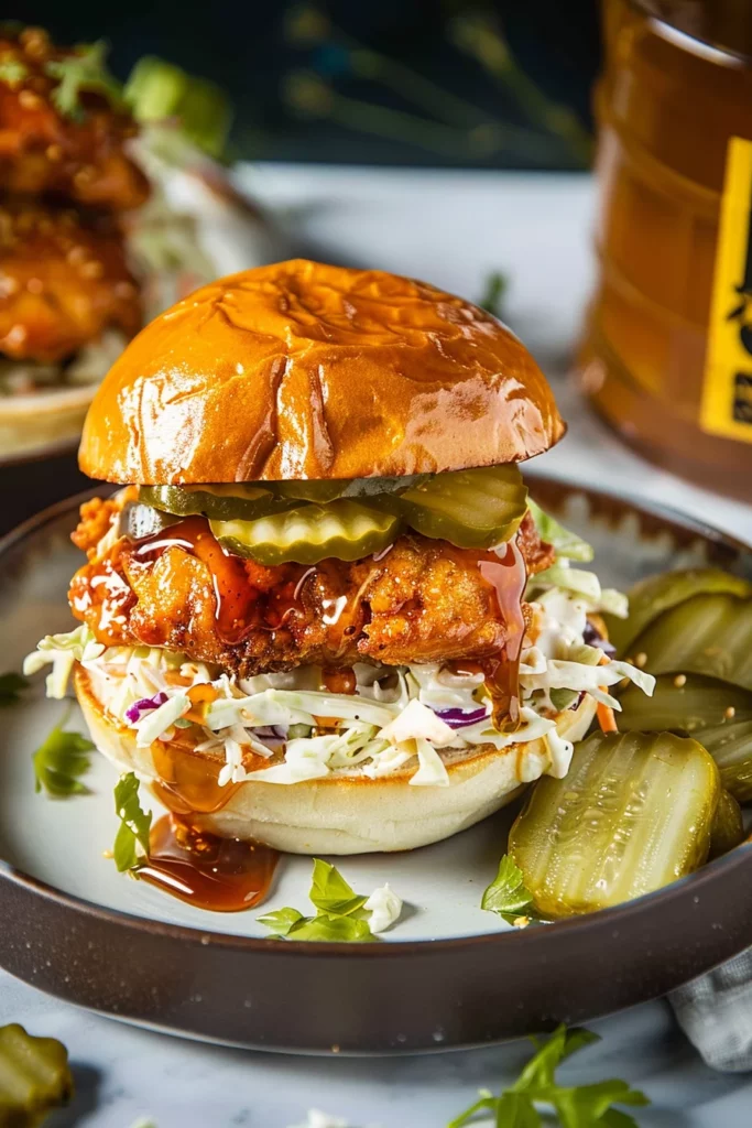 Crispy Hot Honey Chicken Sandwich With Pickles - Spice Up Your Life!