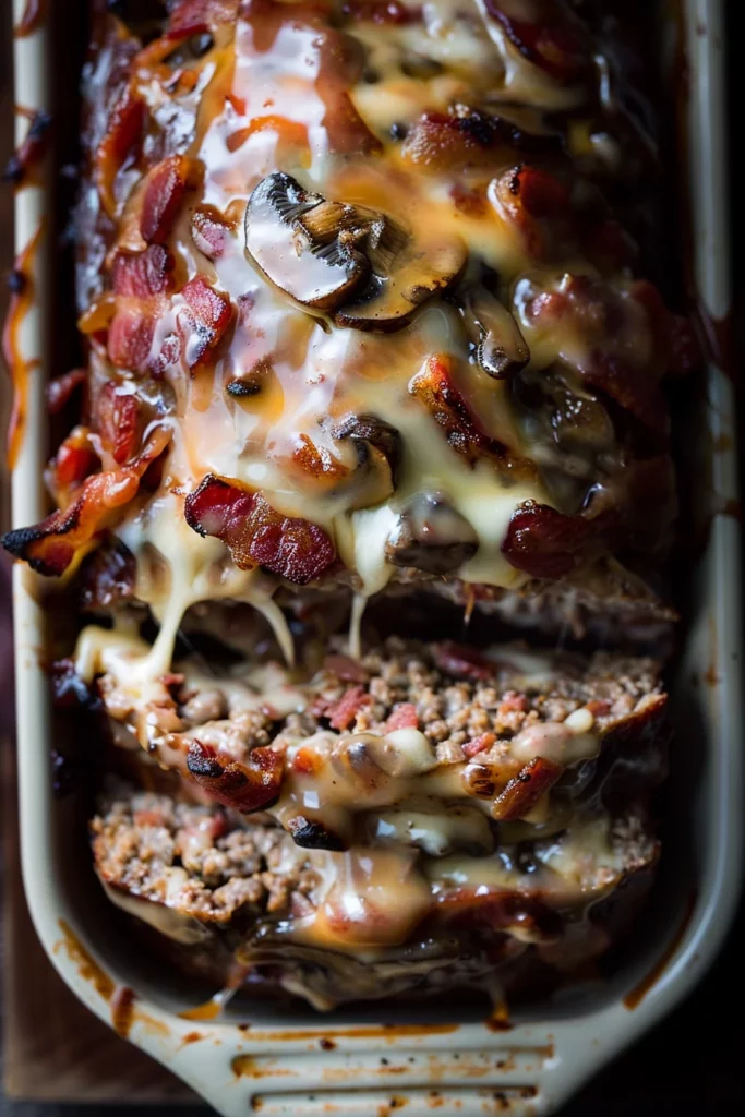Double Bacon Swiss Mushroom Melt Meatloaf: Ultimate Savory Sensation 12 Double Bacon Swiss Mushroom Melt Meatloaf: Ultimate Savory Sensation