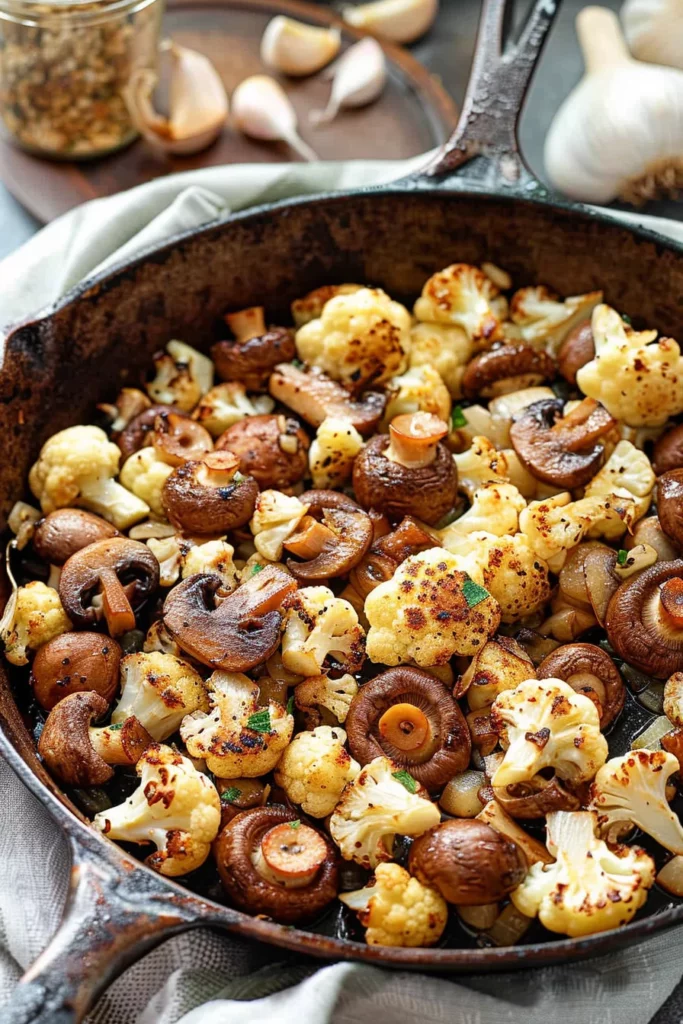 Garlic Cauliflower Mushroom Skillet: Ultimate Savory Delight