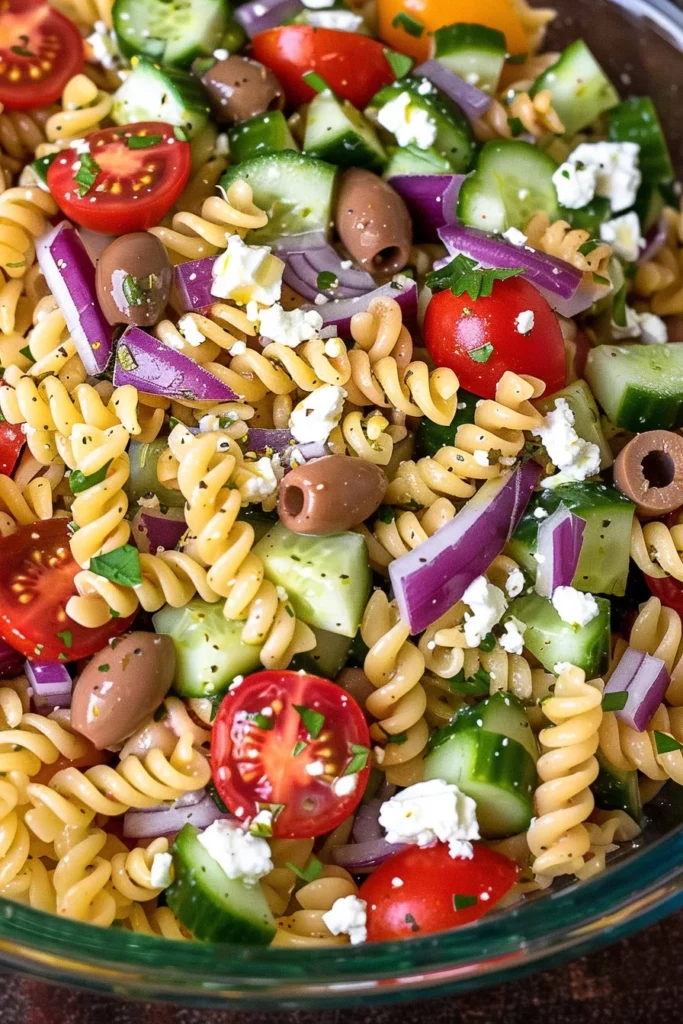 Greek Spaghetti Salad: Bold Mediterranean Flavors in Every Bite