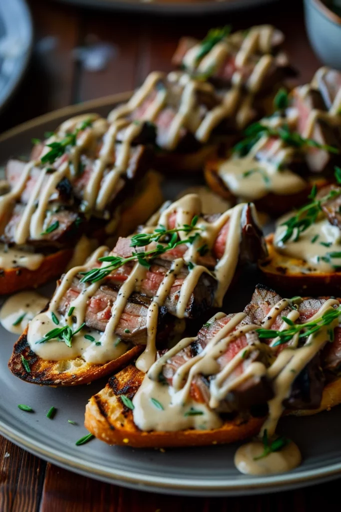 Grilled Beef Tenderloin Crostini with Béarnaise Sauce: Elevate Your Appetizers