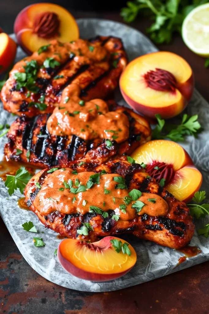 Grilled Chicken With Peach Chipotle Sauce: Taste the Fiery Sweetness