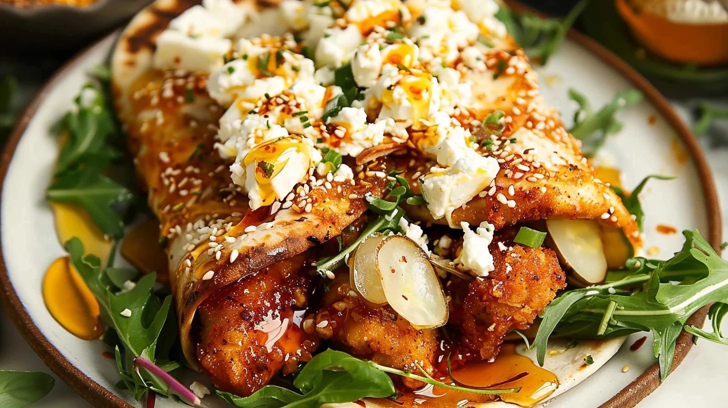 Hot Honey Chicken Wraps With Whipped Feta