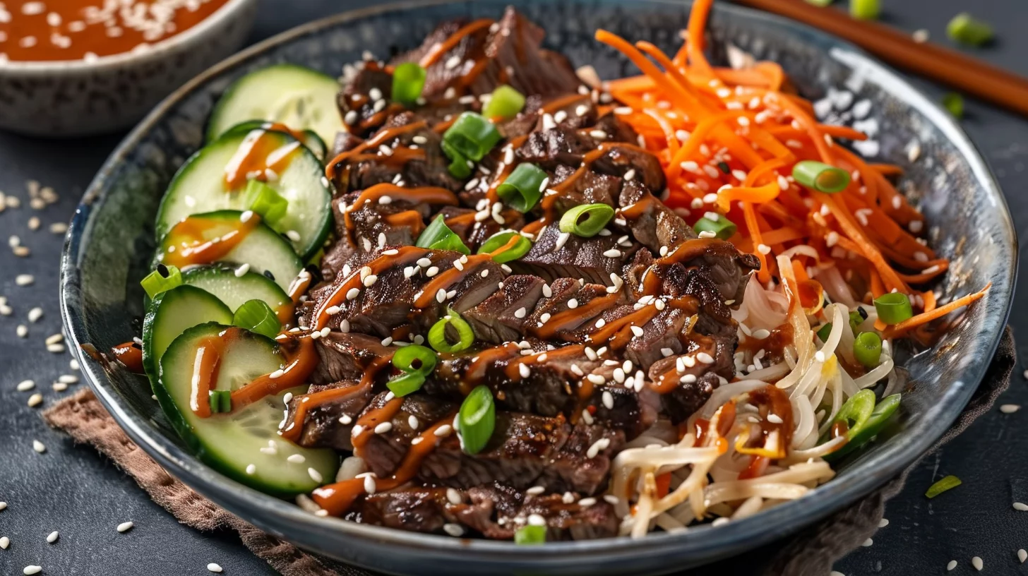 Korean Beef Bulgogi Bowls With Creamy Gochujang Sauce