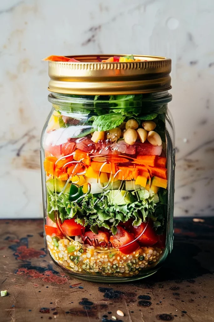 Mason Jar Salad Prep: Elevate Your Lunch Game with this Protein-Packed Powerhouse