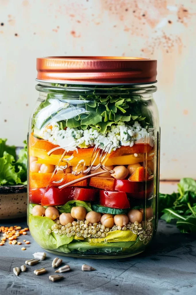 Mason Jar Salad Prep: Elevate Your Lunch Game with this Protein-Packed Powerhouse