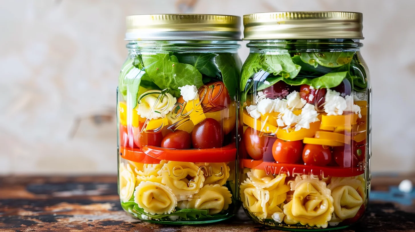Mason Jar Salad With Tortellini