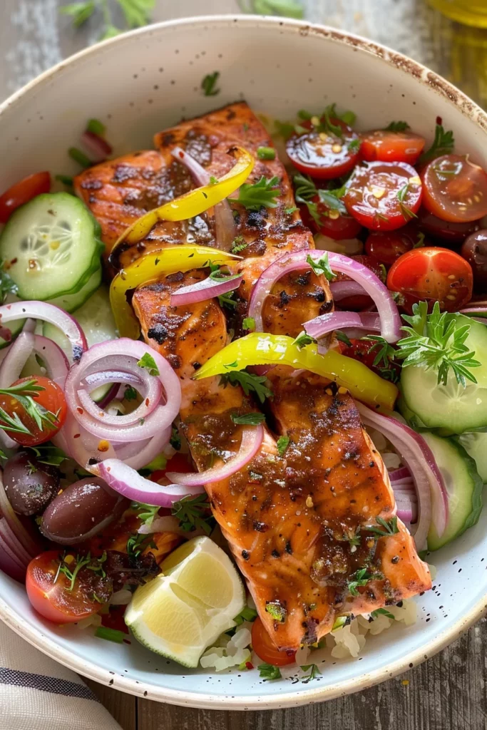 Mediterranean Salmon Bowl: Elevate Your Meal with Exotic Flavors