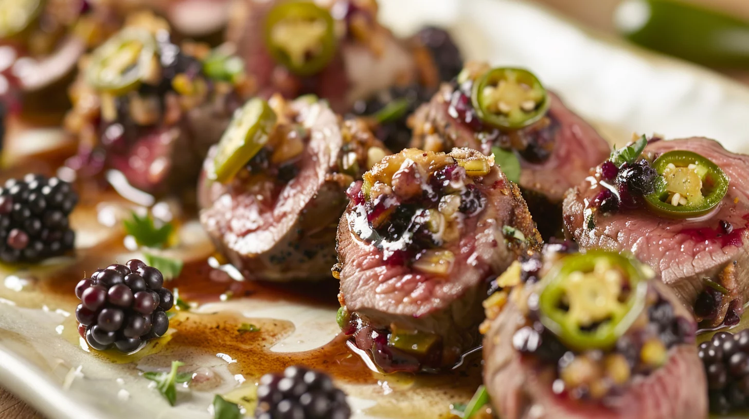 Melty Blackberry-jalapeño Stuffed Venison Medallions