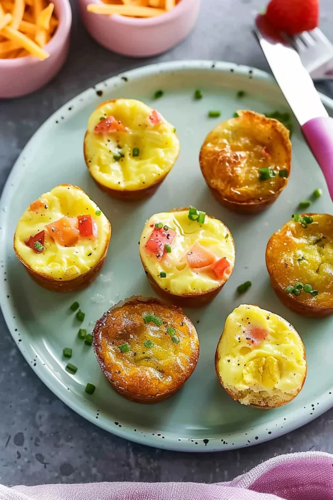 Mini Egg Muffins with Cheese and Veggies - Irresistible Power Bites