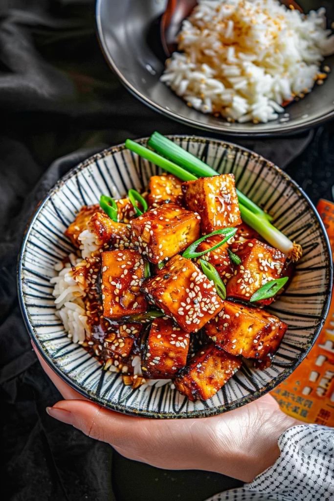 Mongolian Tofu Bowls With Garlic Sauce: Irresistible Crispy Tofu Delight