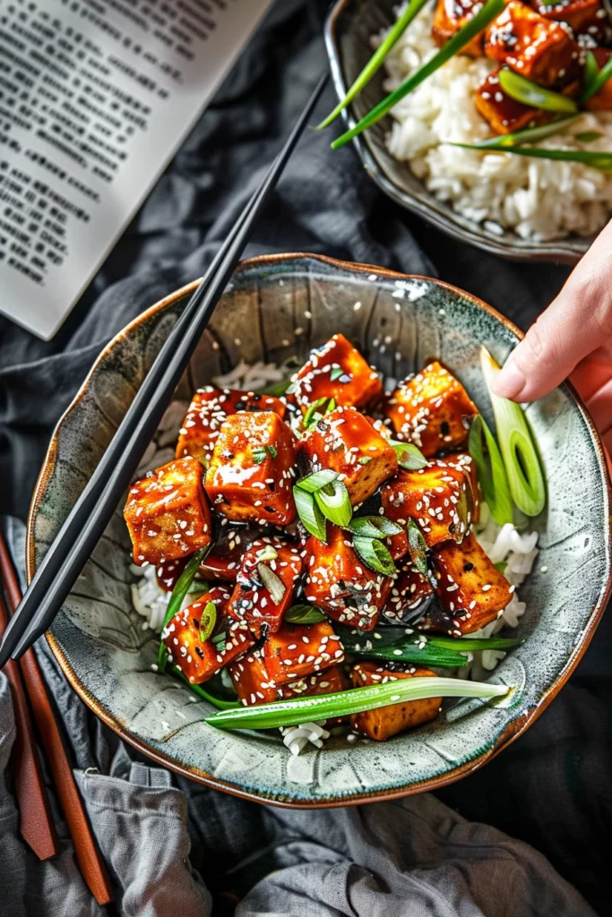 Mongolian Tofu Bowls With Garlic Sauce: Irresistible Crispy Tofu Delight