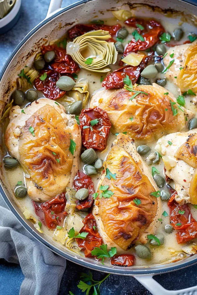 One-Pan Mediterranean Chicken Skillet: Irresistibly Creamy and Flavorful