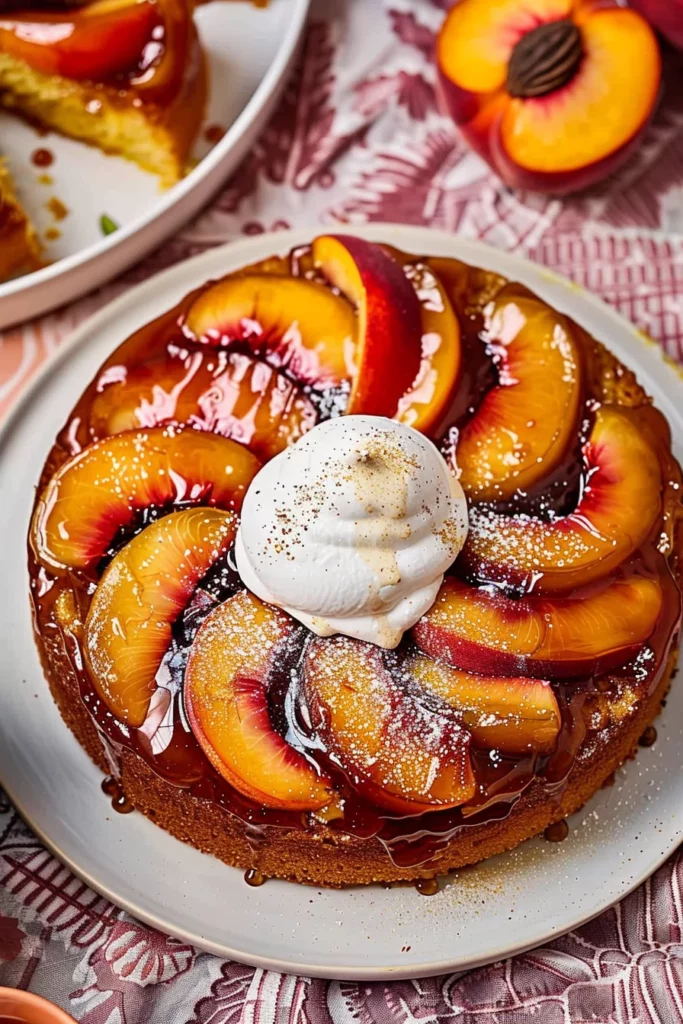 Peach Upside Down Cake Recipe: Irresistible Golden Delight