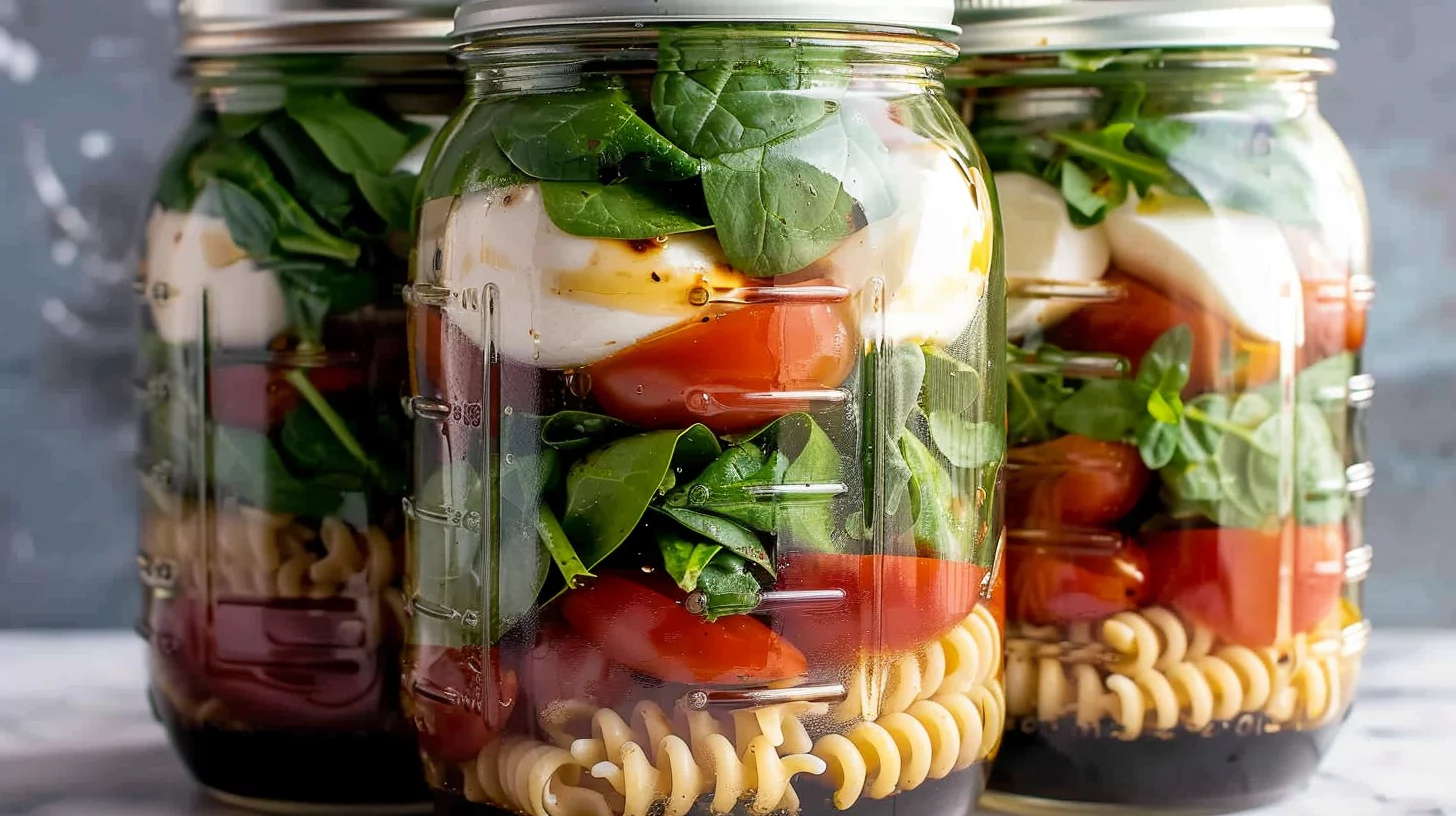 Spinach Pasta Salad In A Jar