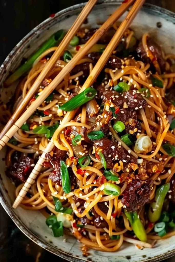 Sticky Mongolian Beef Noodles With Green Onions: Bold Flavors, Ultimate Comfort