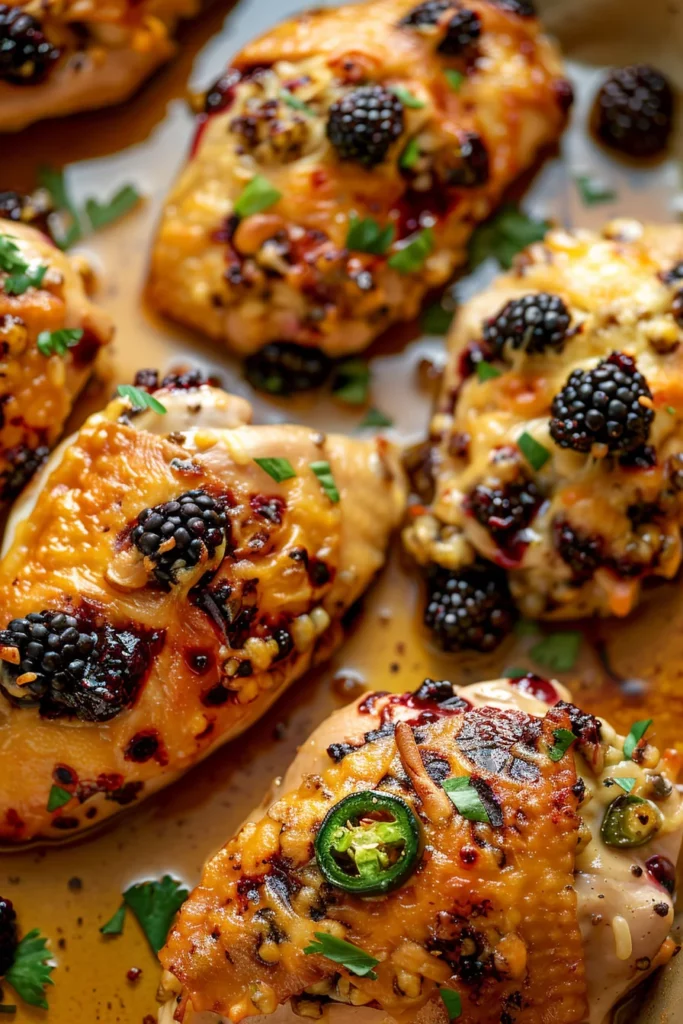 Stuffed Chicken With Blackberry Jalapeño and Gooey Cheese