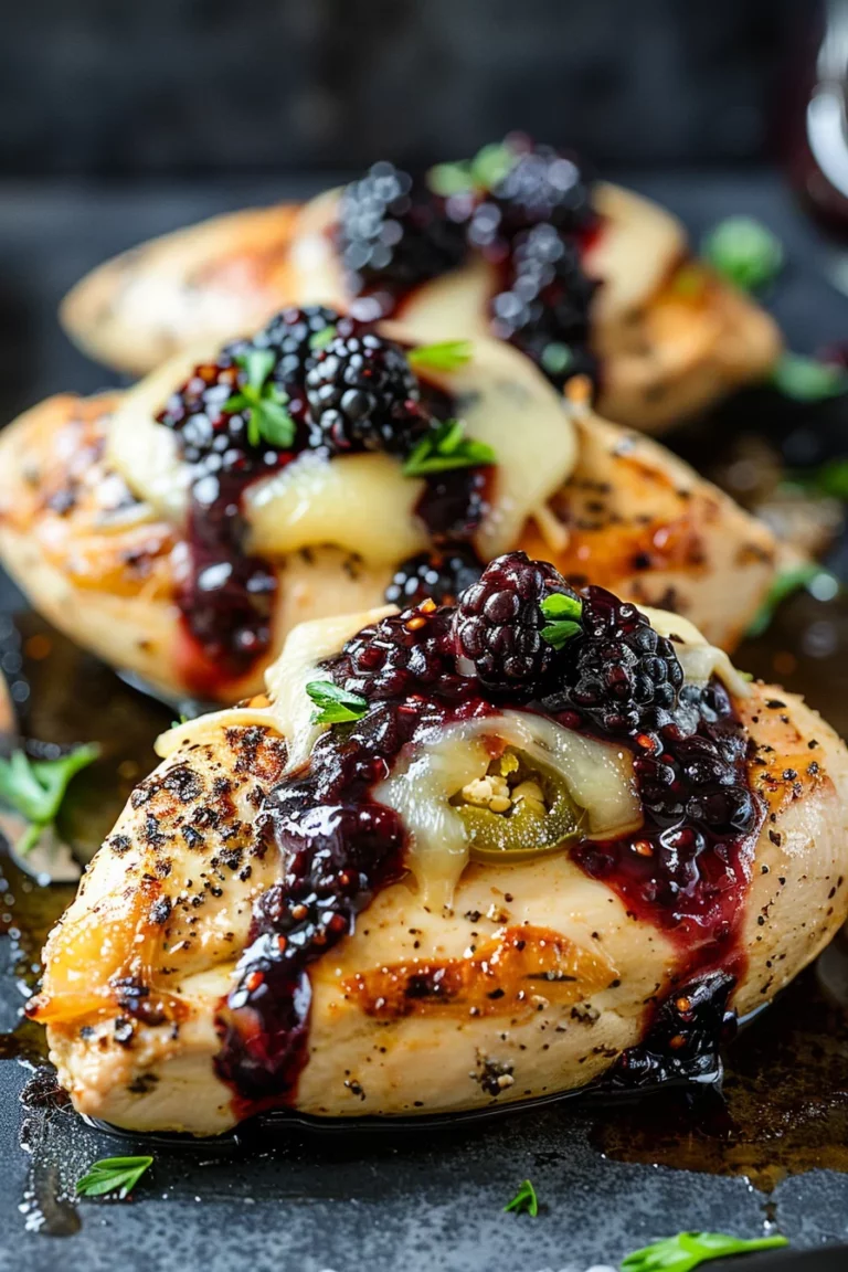 Stuffed Chicken With Blackberry Jalapeño and Gooey Cheese