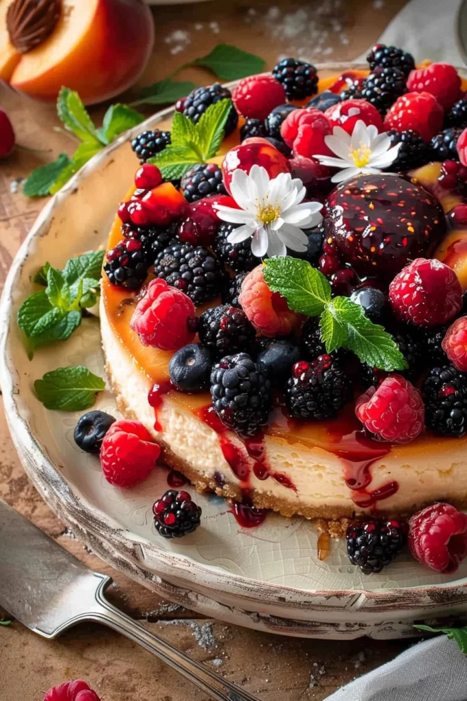 Summer Berry and Peach Cheesecake: Ultimate Indulgence in Every Bite
