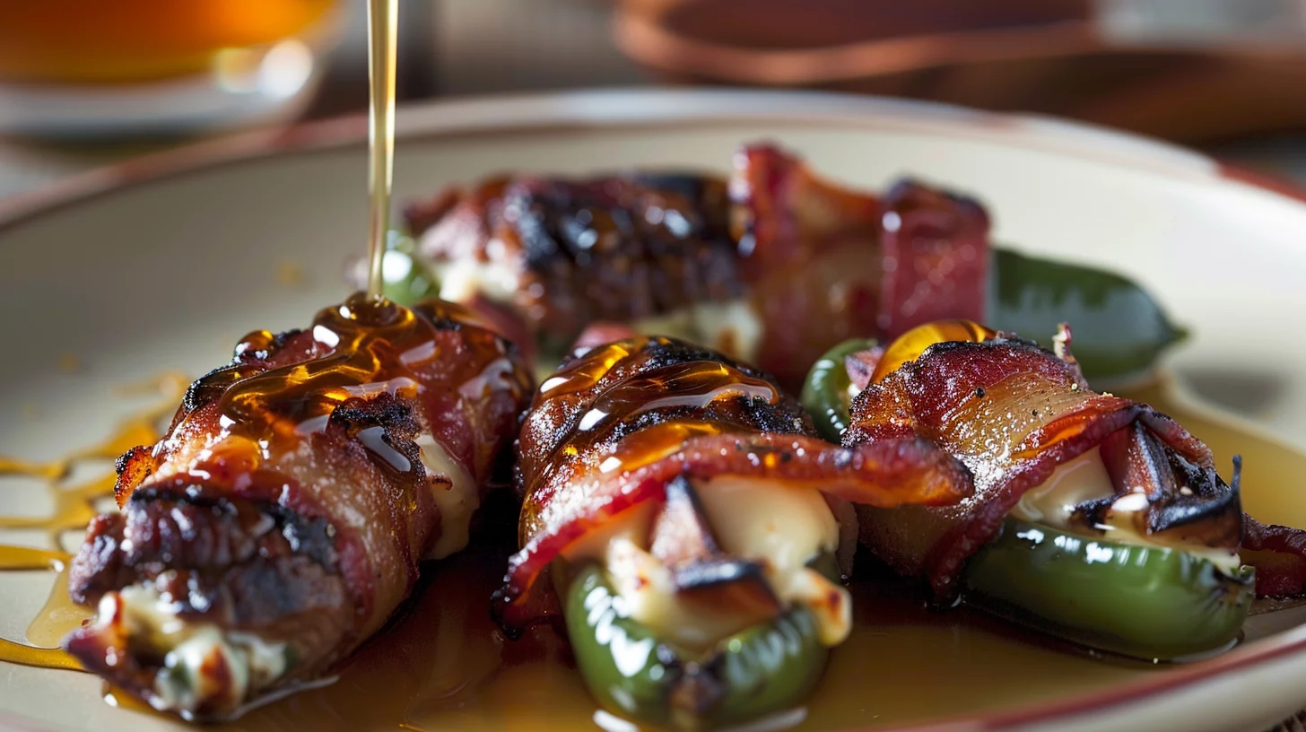 Sweet and Spicy Venison Jalapeño Poppers With Honey Drizzle