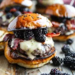 Blackberry and Bacon Venison Burgers With Creamy Brie