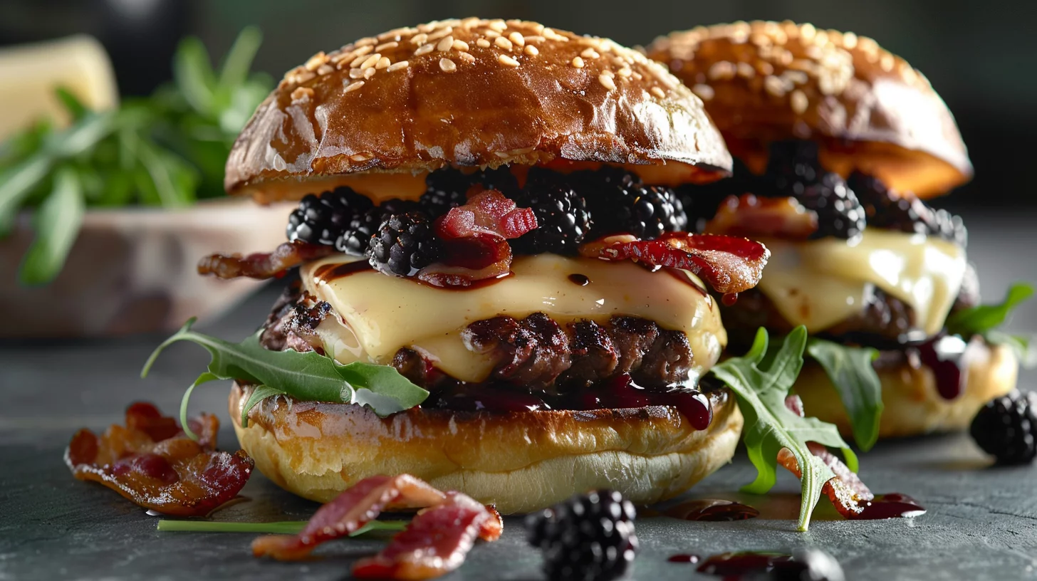 Blackberry and Bacon Venison Burgers With Creamy Brie: Irresistible Gourmet Delight
