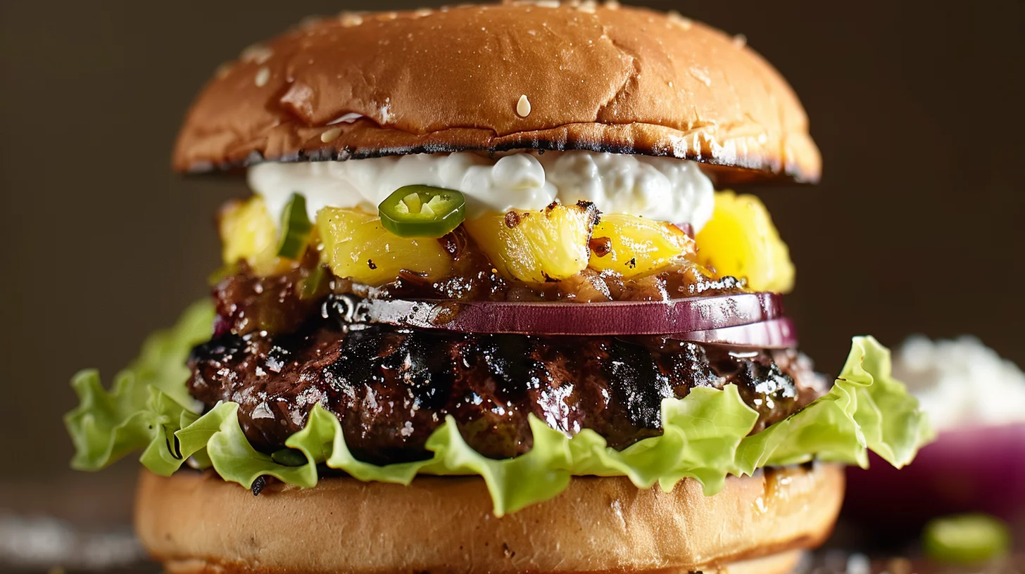 Charred Venison Smash Burgers With Pineapple Jalapeño Relish and Whipped Goat Cheese