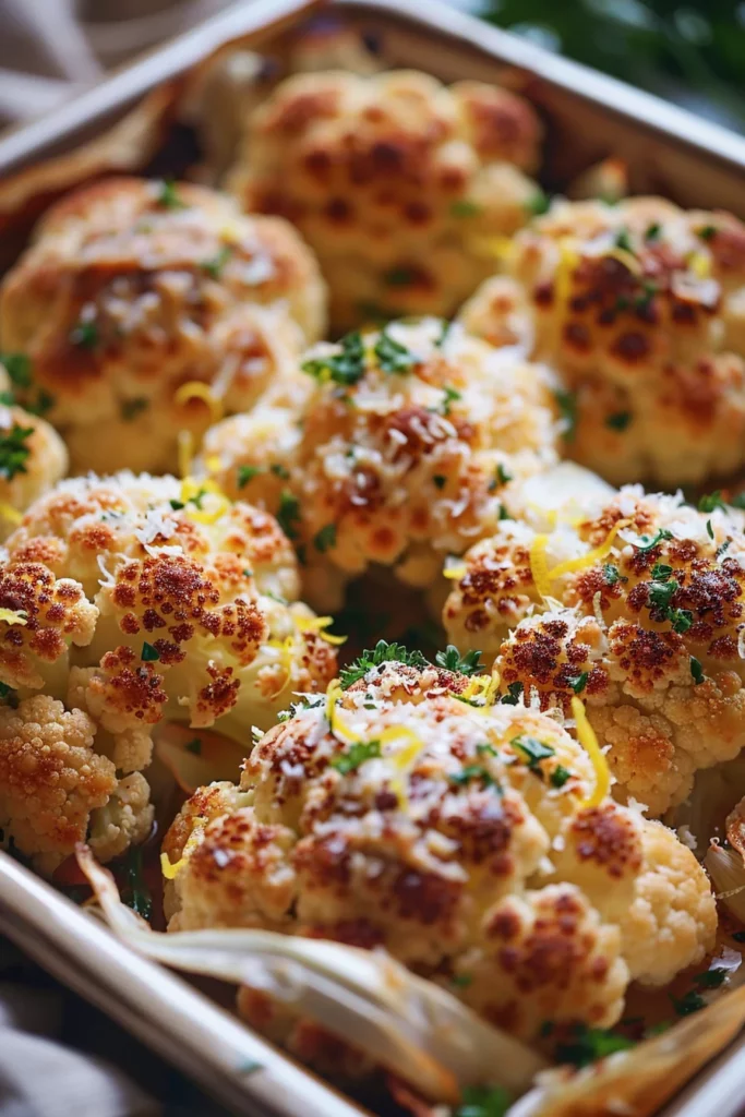 Roasted Cauliflower: Heavenly Cheesy Lemon Bliss