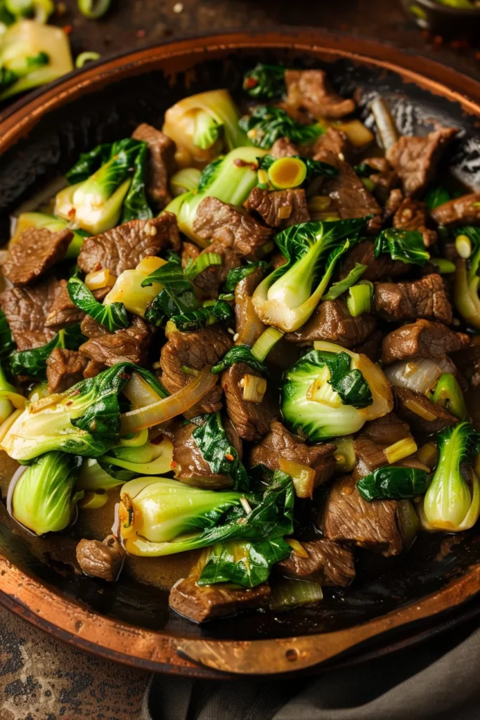 Savory Garlic Ginger Beef With Tender Bokchoy Stir Fry 13 Savory Garlic Ginger Beef With Tender Bokchoy Stir Fry