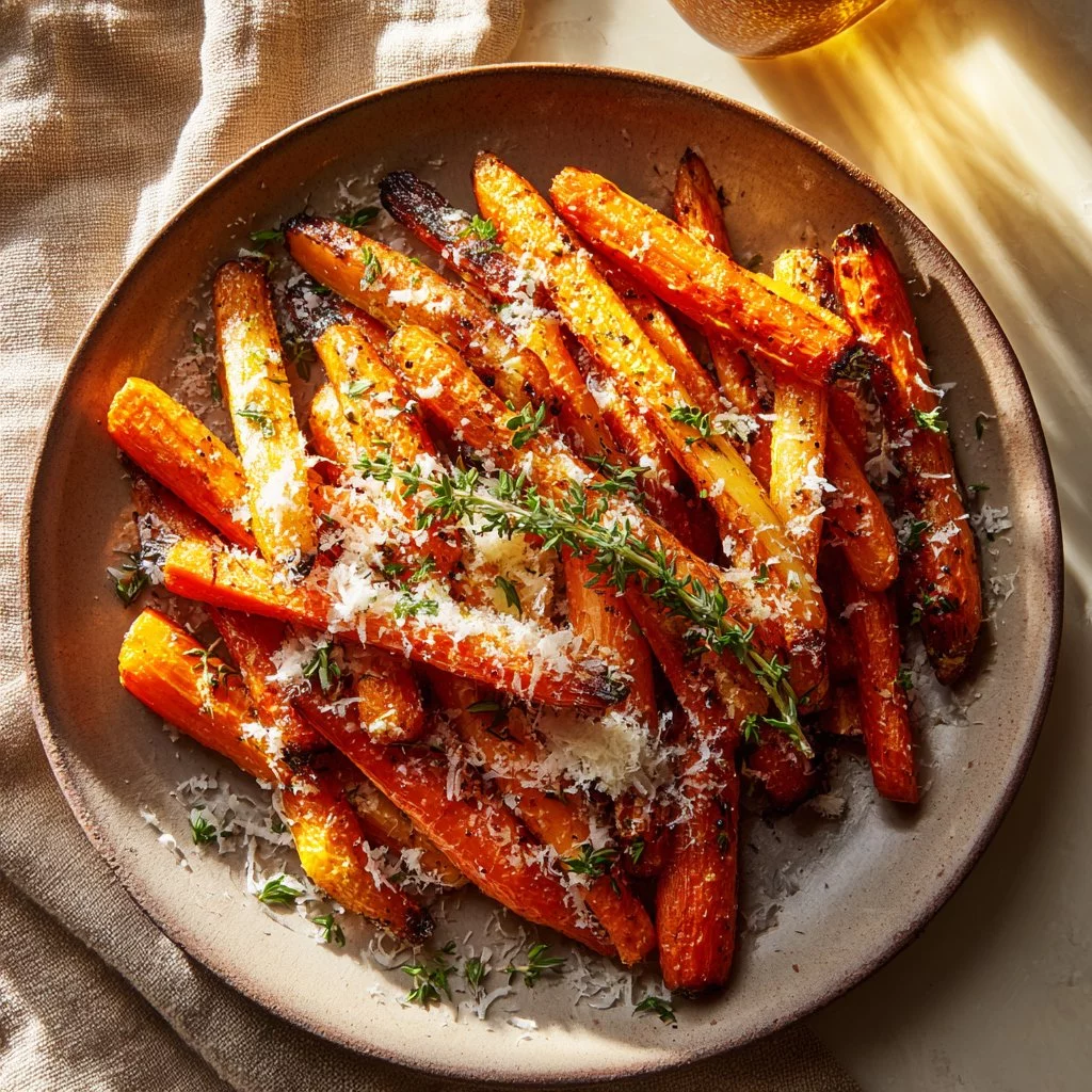 Garlic Parmesan Roasted Carrots