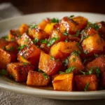 Roasted Sweet Potatoes with Cinnamon & Honey