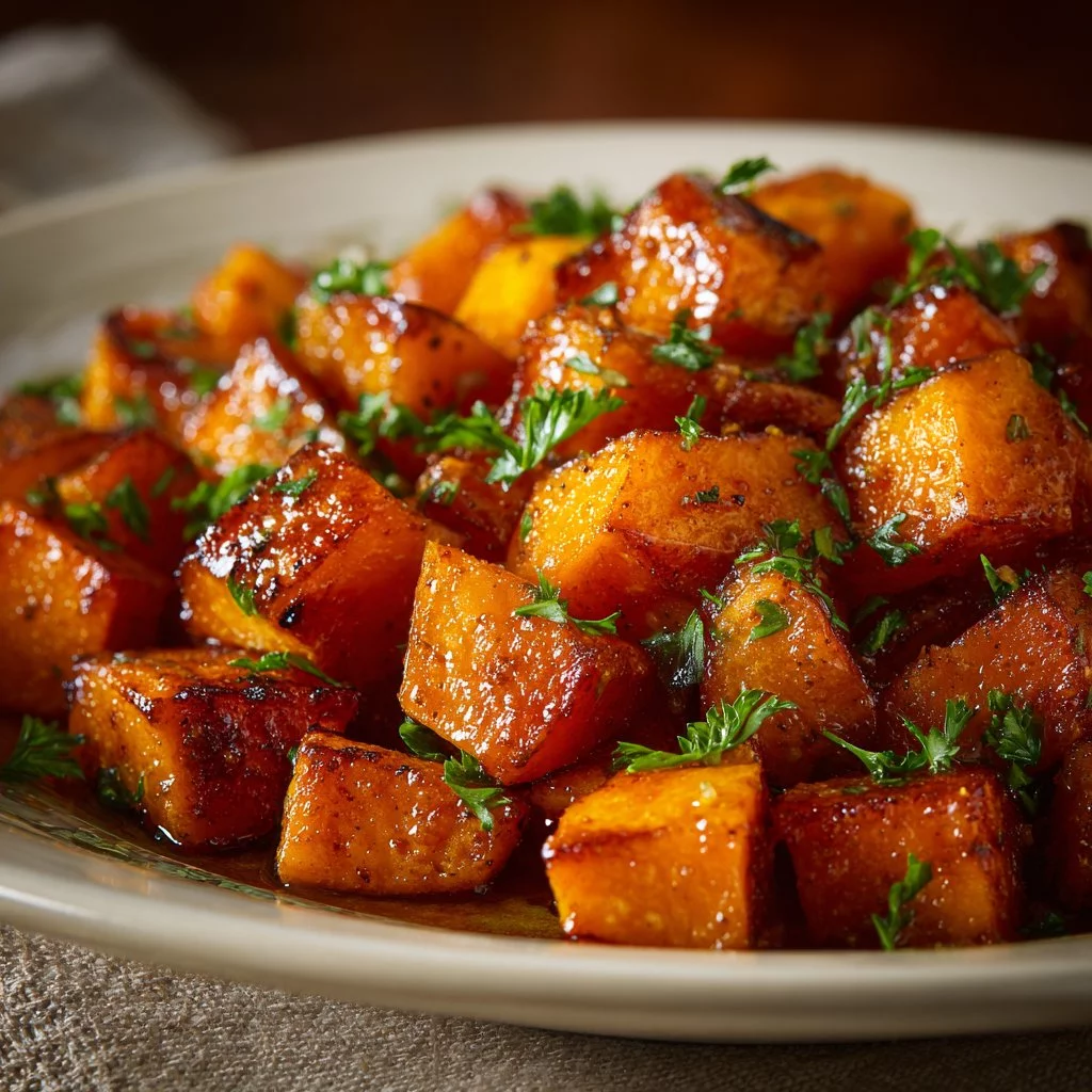 Roasted Sweet Potatoes with Cinnamon & Honey