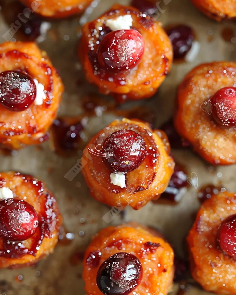 Caramelized Sweet Potato Bites With Cranberry Feta Sparkle: Irresistible Cranberry Feta Delight