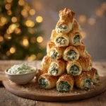 Christmas Tree Spinach Dip Breadsticks