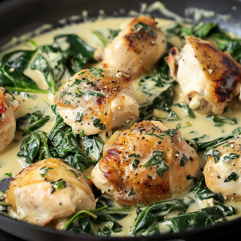 Creamy Garlic Parmesan Chicken with Spinach
