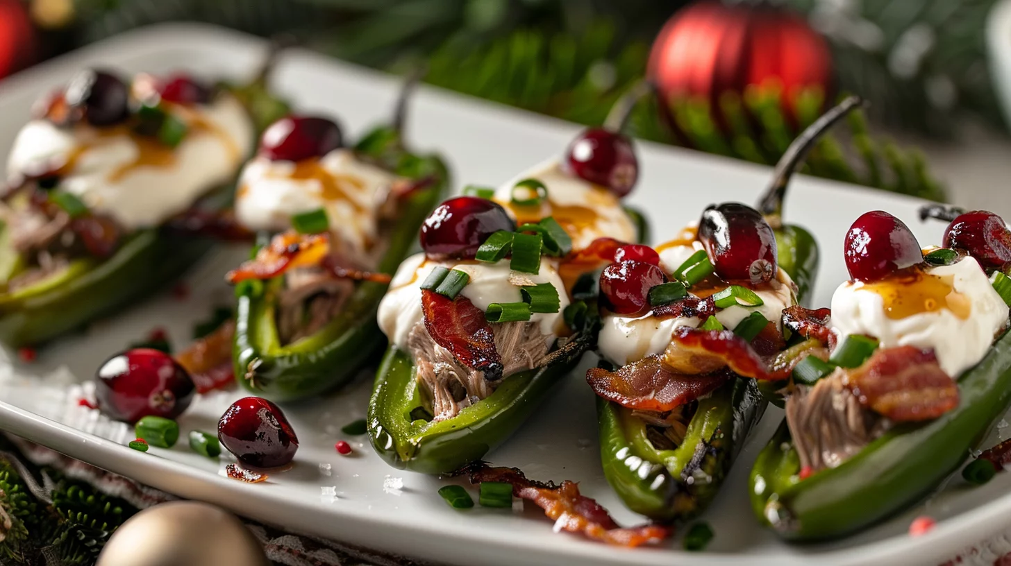 Holiday Venison Jalapeño Poppers With Maple Cream and Cranberry Bacon