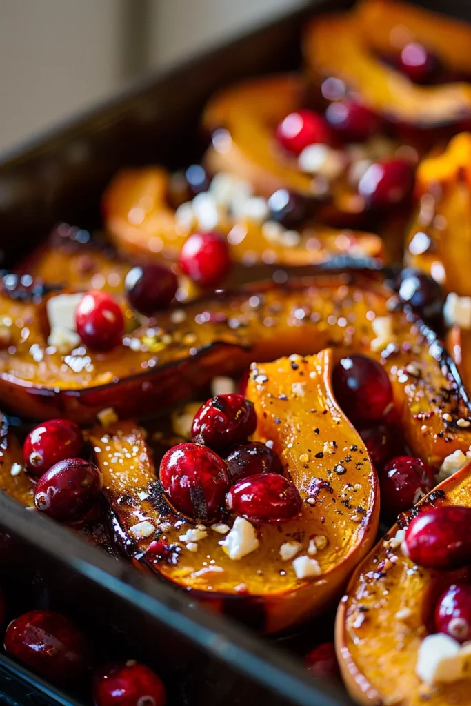 Honey Roasted Butternut Squash with Cranberries and Feta: Irresistibly Golden Delight