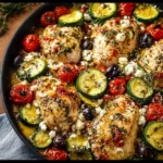 Mediterranean Chicken Zucchini Bake