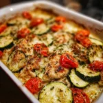 Mediterranean Chicken Zucchini Bake