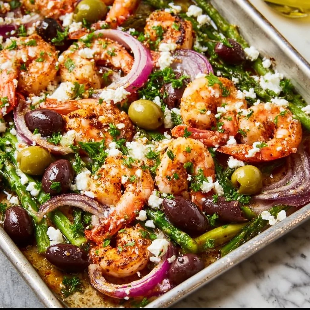 Delicious Mediterranean shrimp recipe with herbs and spices.