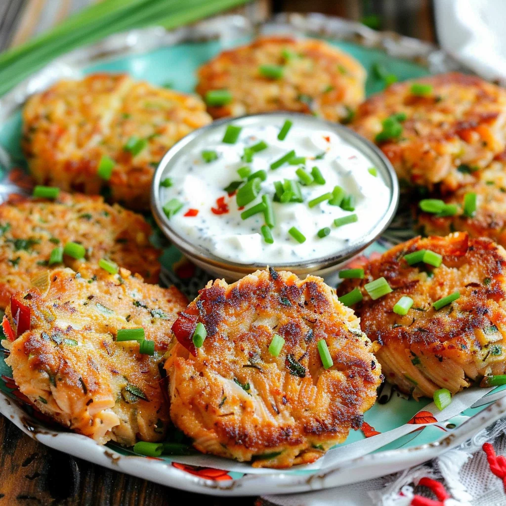 Mediterranean Tuna Cakes with Herbed Yogurt Dip