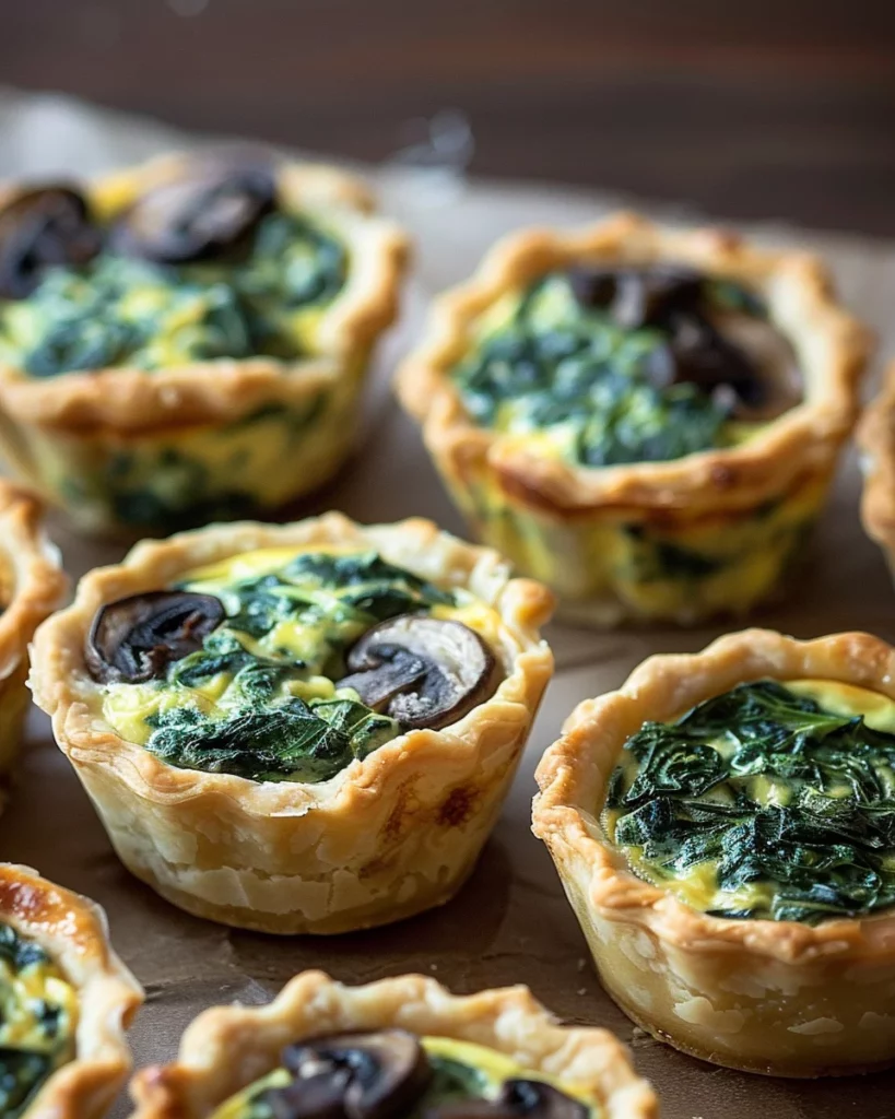 Mini Spinach and Mushroom Quiche Bites: Irresistible Morsels of Savory Bliss 12 Mini Spinach and Mushroom Quiche Bites: Irresistible Morsels of Savory Bliss