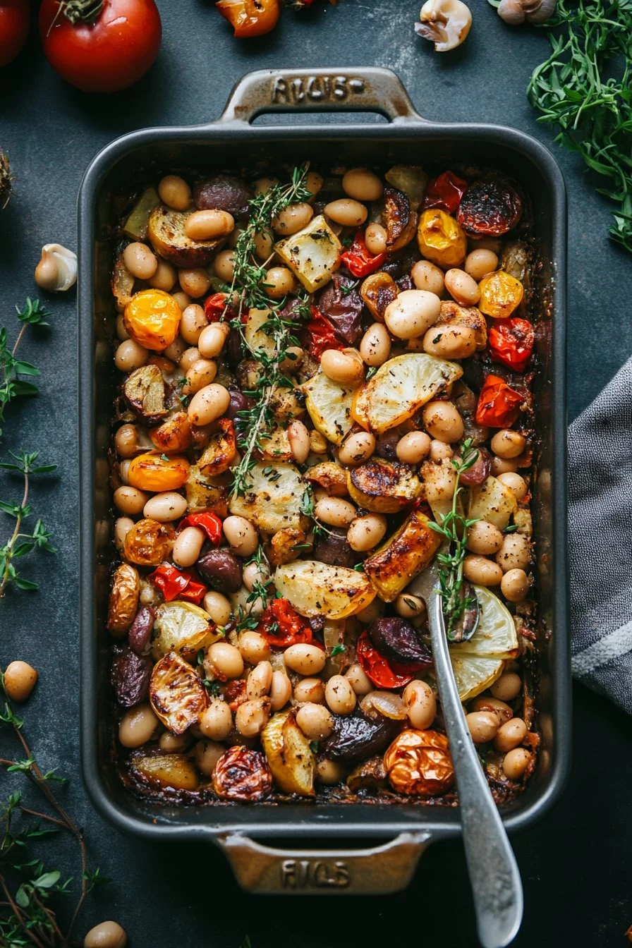 Rustic Roasted Vegetable Bake with Cannellini Beans