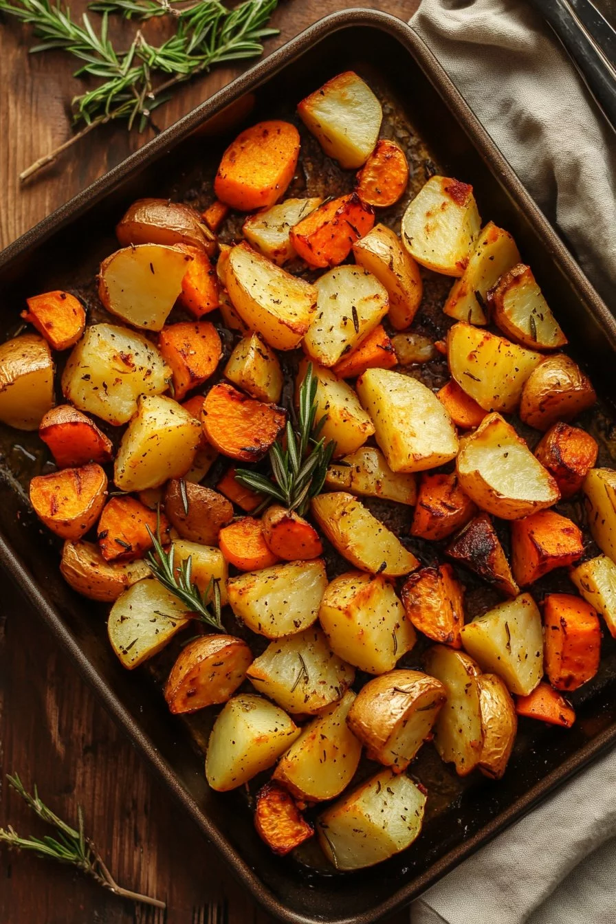 Easy Roasted Potatoes and Carrots
