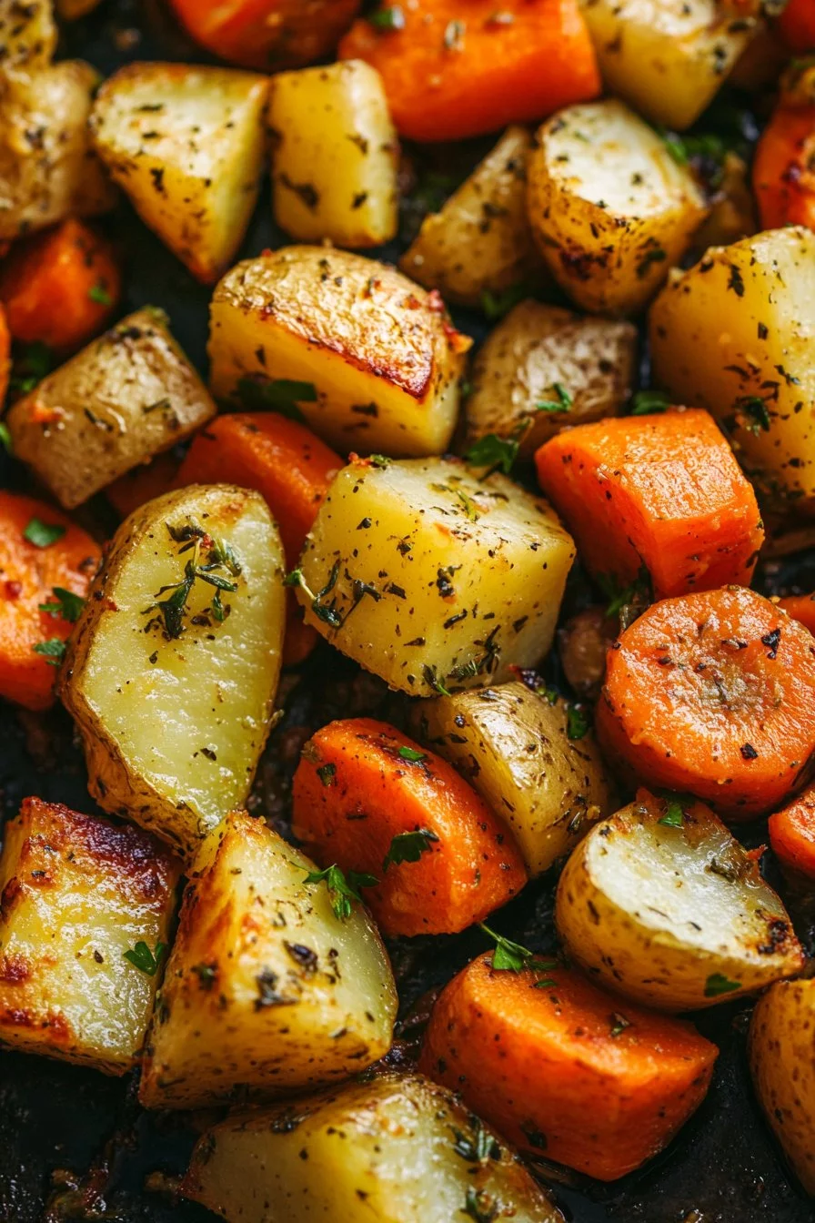 Easy Garlic Herb Roasted Vegetables Recipe - Potatoes, Carrots, and Zucchini