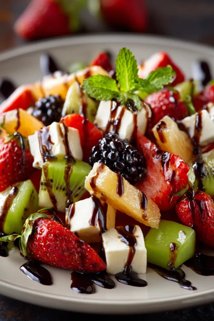 Balsamic Glaze on Fruit Salad